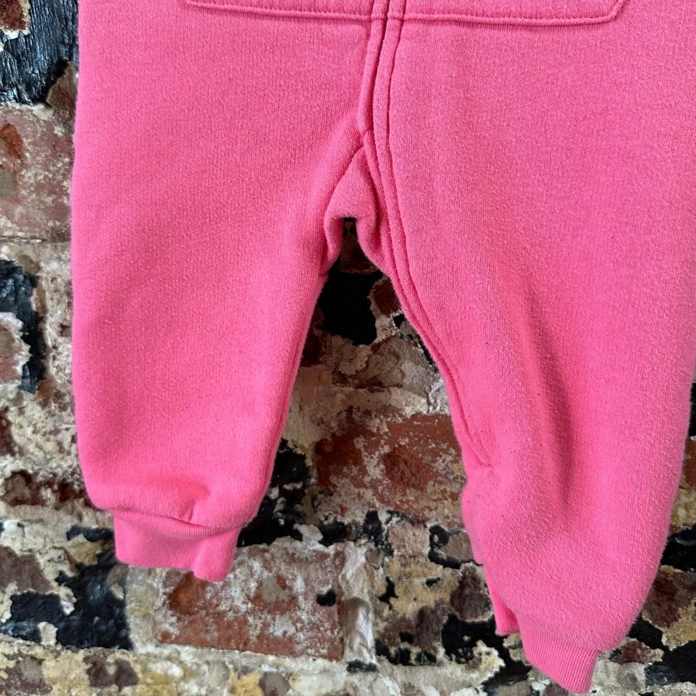 Carhartt Baby Girls Size 6M pink Cotton blend Hooded sweat coveralls